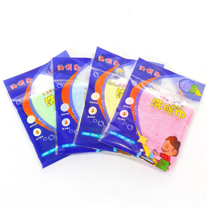 Wood fiber kitchen non-stick oil removal dish towel square towel wet and dry dishcloth cleaning cloth non-stick oil