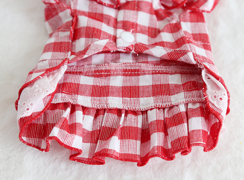 烫金格子花边裙