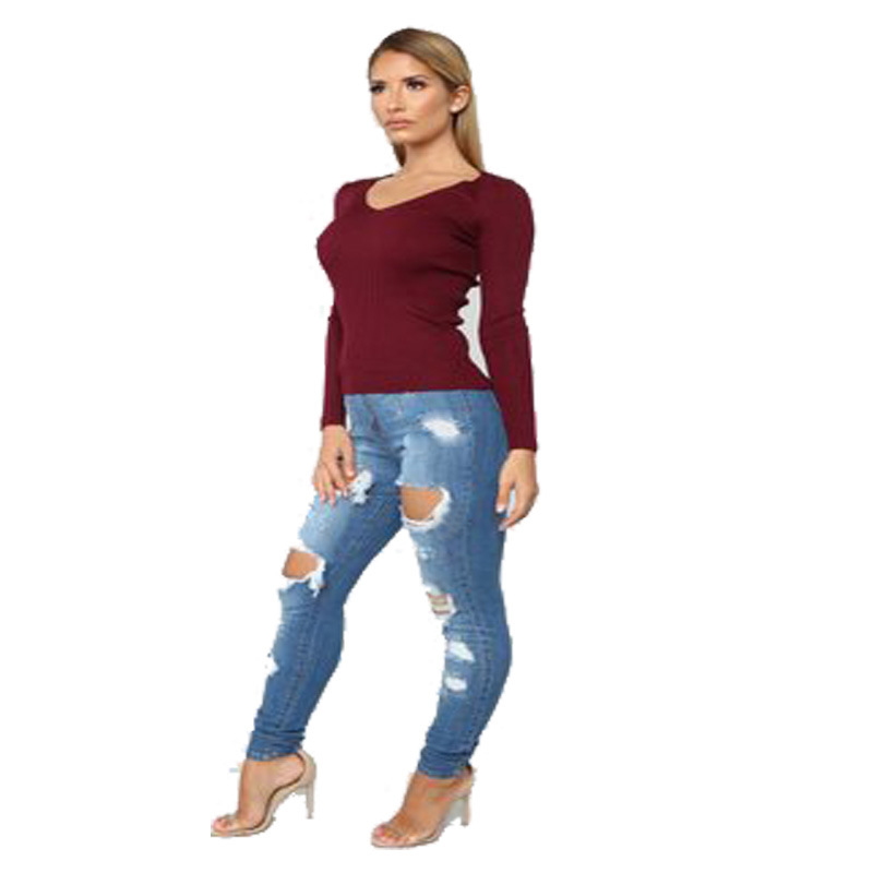 High end women's jeans 2022 new spring high waisted buttocks torn jeans women's pants_voghion.com