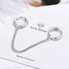 Fashionable earrings, copper chain, Japanese and Korean, simple and elegant design, Korean style