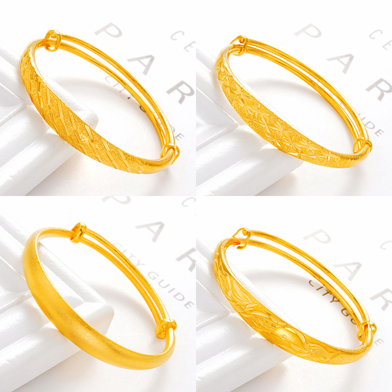 Pulsera de Push-Pull estrellado gruesa de oro de Vietnam Pulsera de lluvia de meteoros de arena de terciopelo plateada 999 pulsera de dragón y Fénix de oro puro