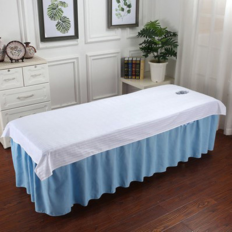 Beauty Massage Table Dedicated sheet pure cotton SPA Medical care Satin white Duantiao sheet customized wholesale