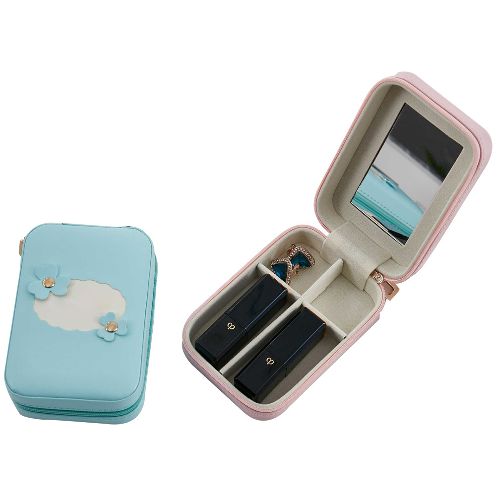 厂家供应女生口红盒 清新款式便携化妆首饰收纳盒