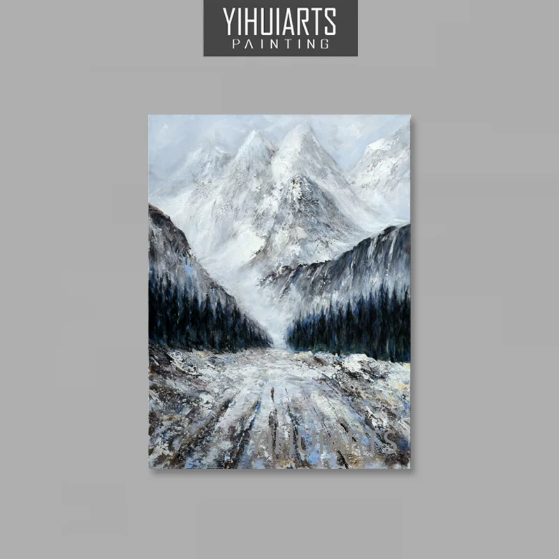 YIHUIARTS ручная авторская живопись «горная дорога — сельский пейзаж», картина для прихожей, настенное декоративное панно