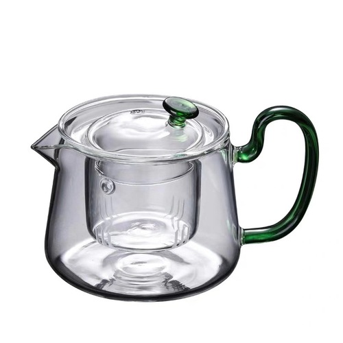 Manufacturer wholesale glass teapot, thickened, high temperature resistant, transparent filter, heatable teapot, household teapot, tea set