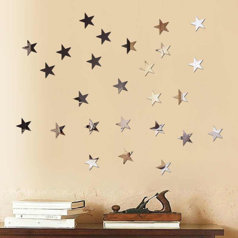 Starry Sky Mirror Wall Stickers 3d Decorative Acrylic Decals_voghion.com