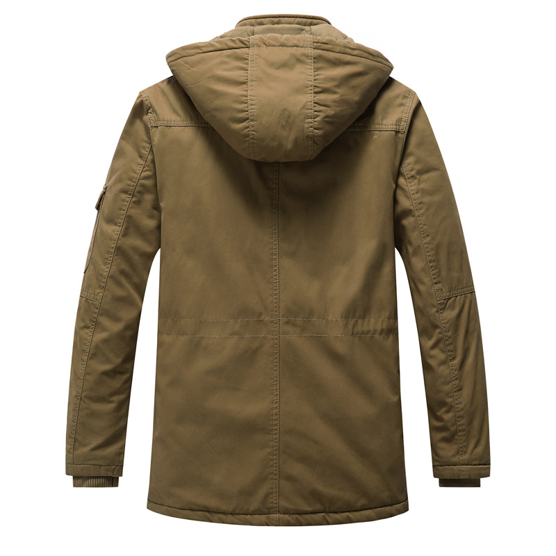 AliExpress invierno nueva chaqueta de los hombres de la capa de lana forrada engrosada con capucha lavada a prueba de frío ropa de los hombres Amazon comercio exterior