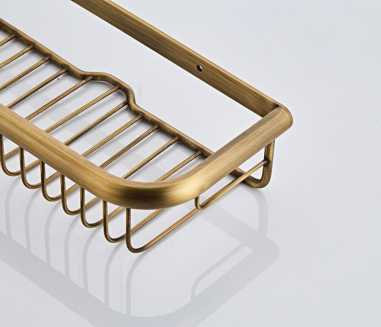 仿古古铜色30厘米置物篮网篮厂家直销批发复古全铜篮