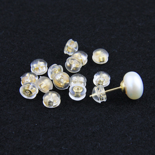 G18K rubber-coated ear plugs, silver ear plugs, tremella ear plugs, tremella back caps, tremella buckles, ear plugs, silver jewelry, glue ear plugs
