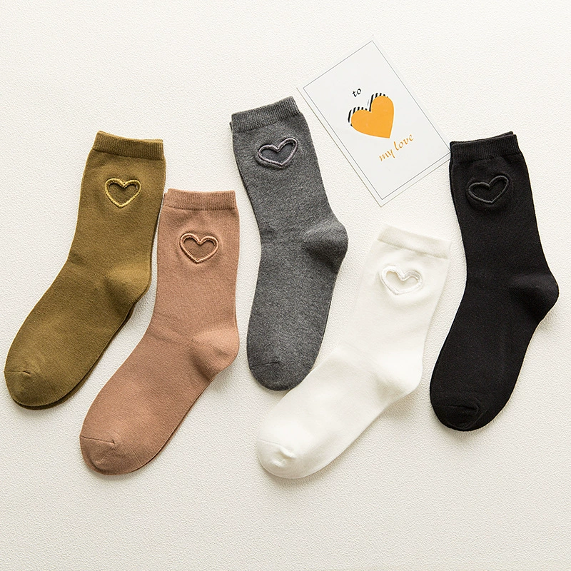 Japanese trend knee socks, combed cotton, mid-length