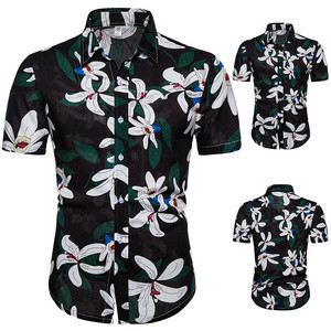 Hawaiian high quality cotton short sleeve Lapel shirt