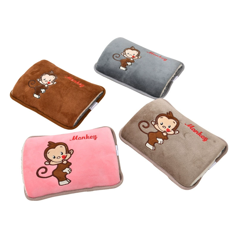 Water-injected new embroidered mischievous cat hand warmer charging hot water bag finger monkey warming baby national standard can be shipped