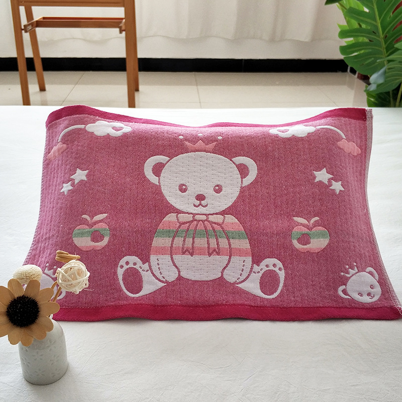 全棉柔软亲肤卡通枕巾无捻纱儿童枕巾幼儿园宝宝枕头巾 单条批发|ms