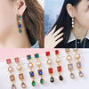 Fashionable square crystal, earrings, Korean style, wish, Amazon, ebay