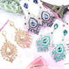 Crystal earings, earrings, retro fashionable jewelry, European style