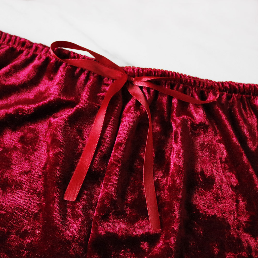 sexy V-neck velvet underwear set NSYO8655