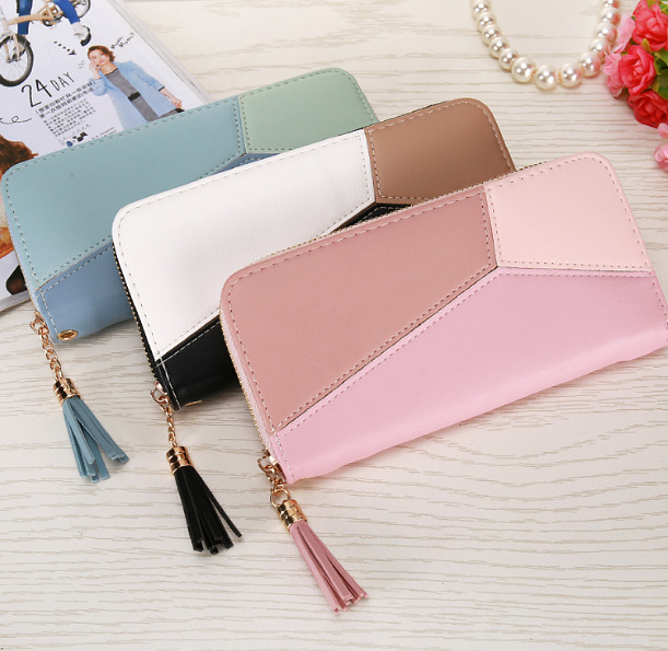 Women's Color Block Pu Leather Zipper Wallets display picture 1