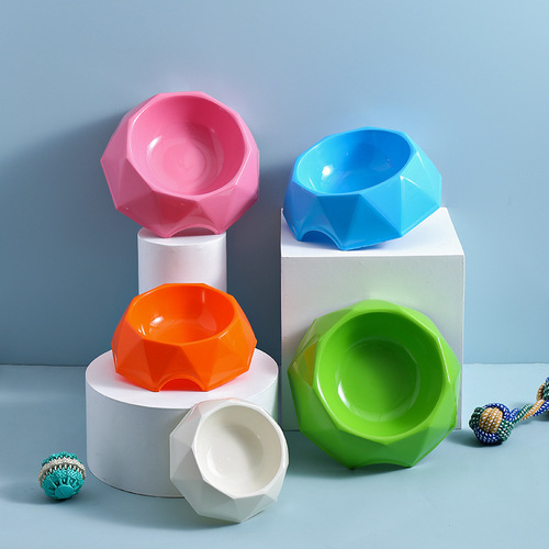 Aspet Diamond Plastic Dual Bowl Pet Bowl Cat Feeder Dog Feeder Food Bowl Anti-Slip Water Bowl Dog Food Bowl Cat Food Bowl