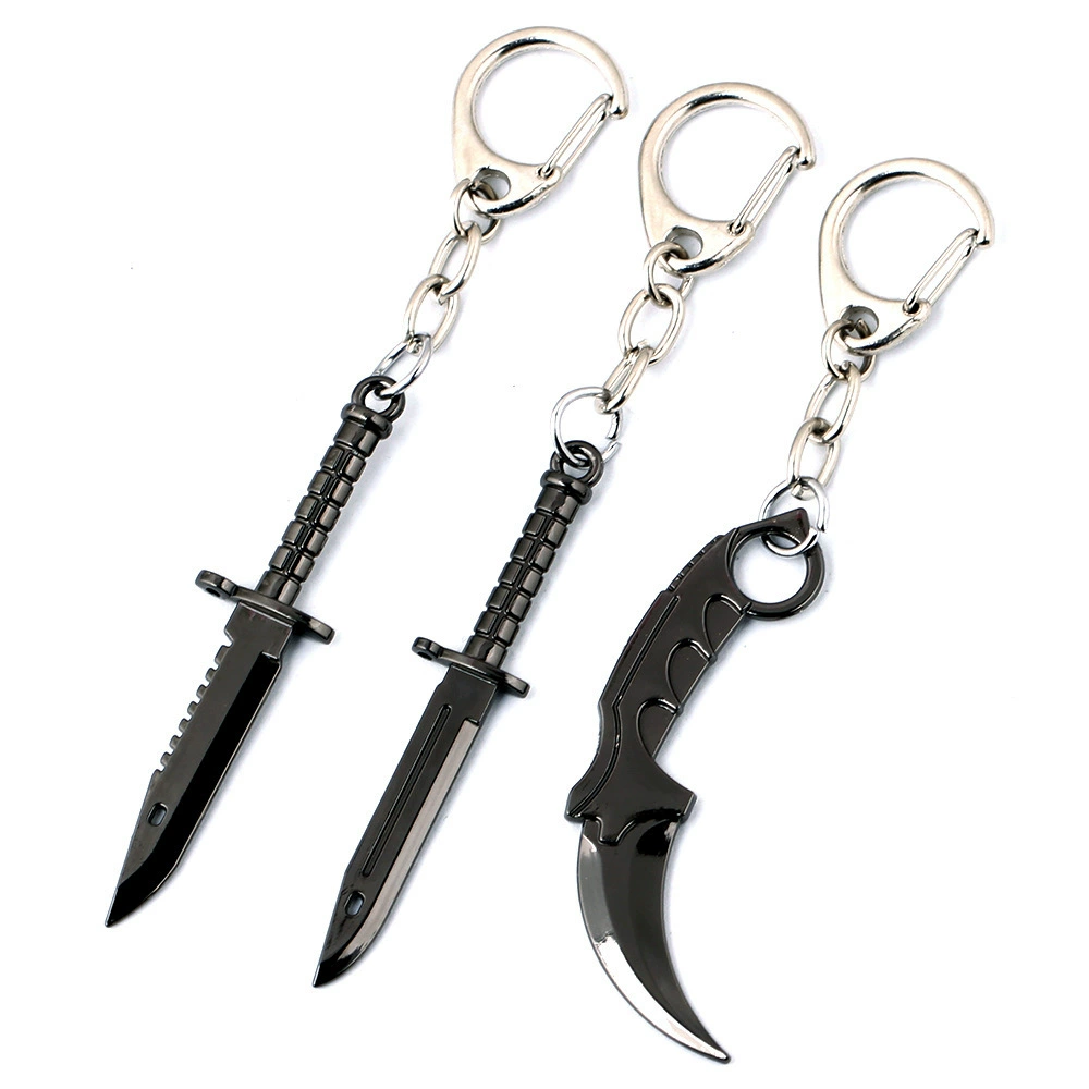CS Counter Strike Карамбит игра M9 нож cs Claw Knife сплав Модель брелок-ожерелье оптом