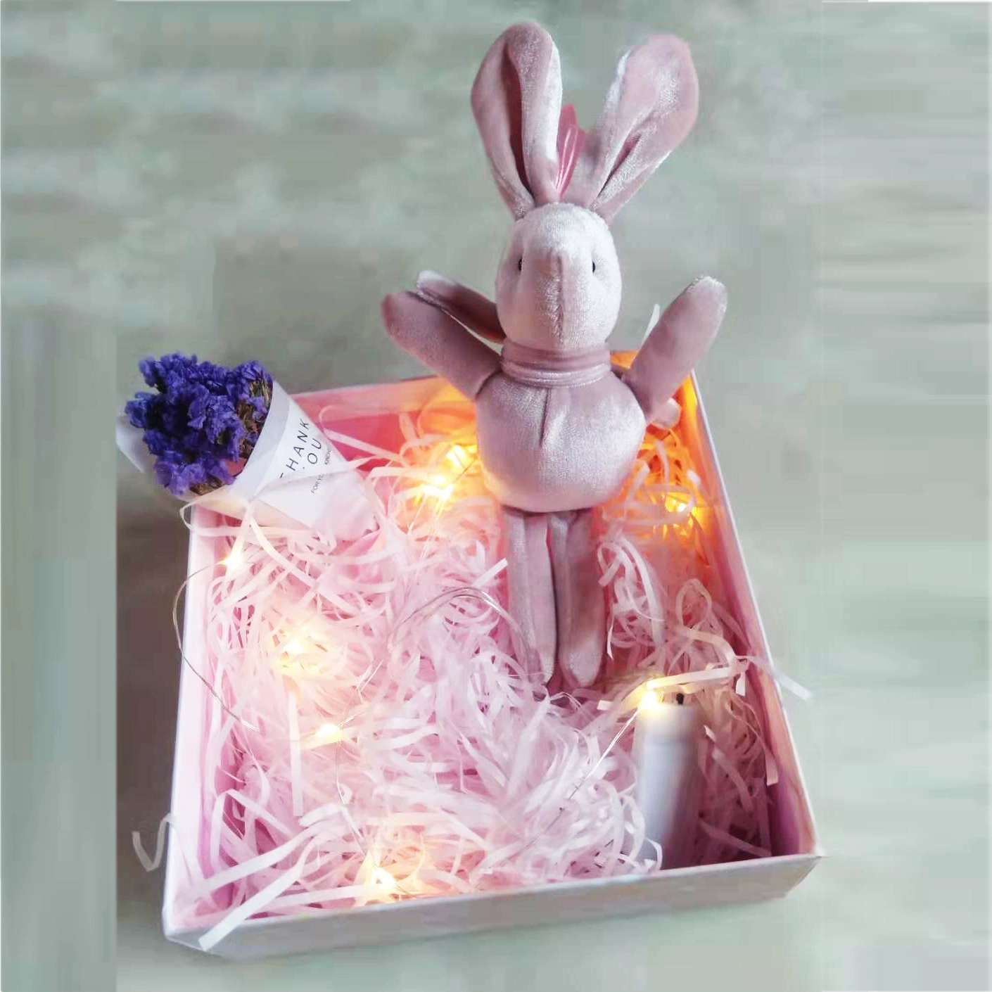 Обработка по индивидуальному заказу Корейский Бархатный кулон с кроликом, плюшевая кукла-кролик, Длинная нога, кролик, Подарочная сумка, аксессуары для игрушек