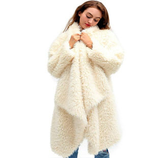 Amazon popular woolen cardigan coat European and American autumn and winter hot selling fashion double-sided plush top cross-border supply