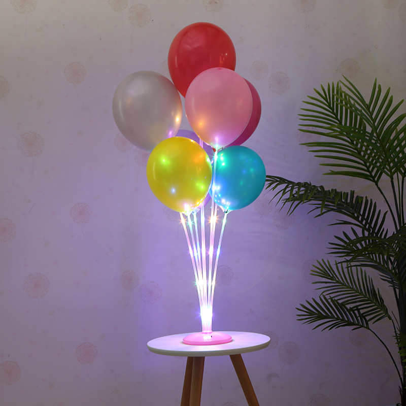 網紅發光氣球托杆場地布置節慶氣球杆子帶底座室內透明氣球塑料管
