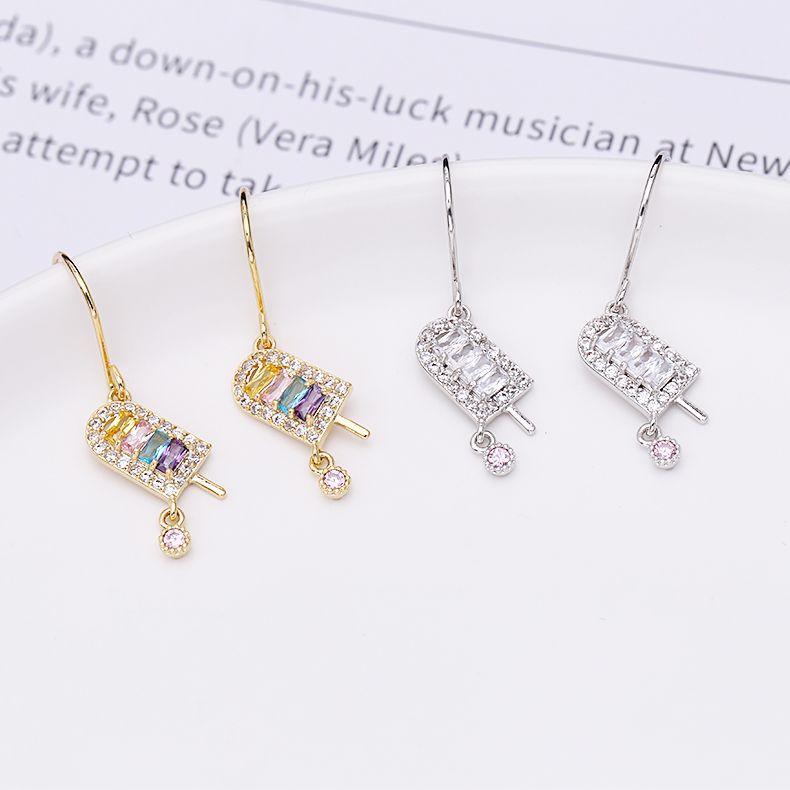 Fashion Cute Ice Cream Earrings Simple Diamonds Explosions Super Flash Earrings Wholesale Fashion Jewelry display picture 2