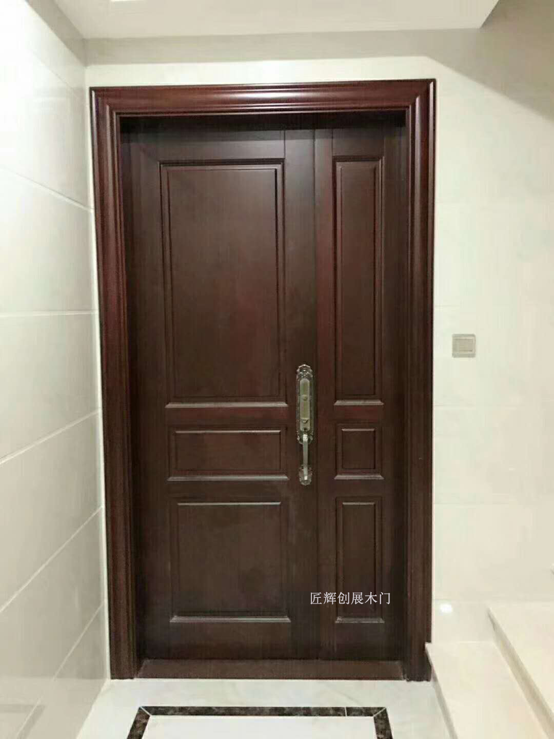 子母门 实木入户门 刚果沙比利原木门子母门 商品房进户大门-阿里巴巴