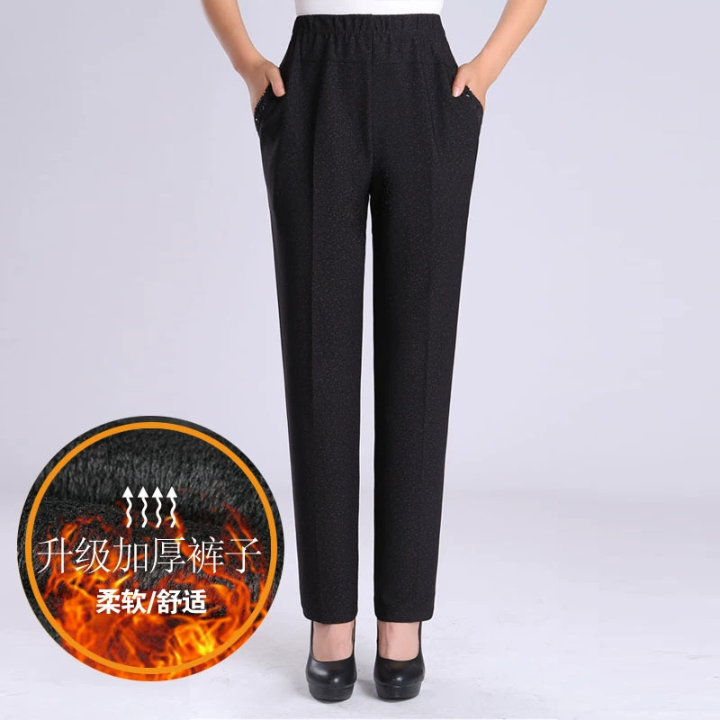 Осень-зима 2010 года, брюки для мам среднего и пожилого возраста, прямые женские брюки среднего возраста на флисовой подкладке, утолщенный специальный откорм на флисовой подкладке