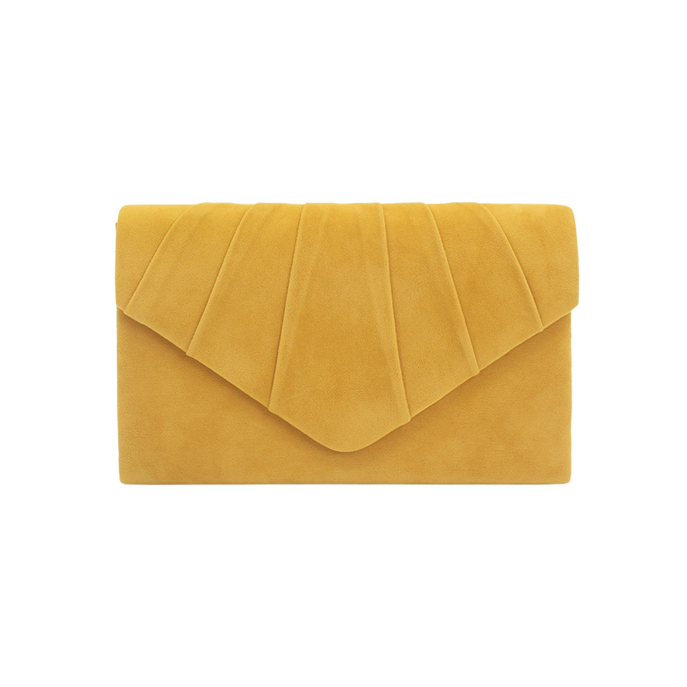 Yellow Red Light Grey Plush Solid Color Square Clutch Evening Bag display picture 12