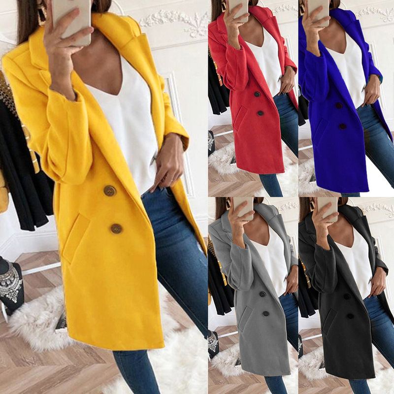 Autumn 2023 Amazon ebay AliExpress wish European and American fashion suit collar slim-fit women's trench coat