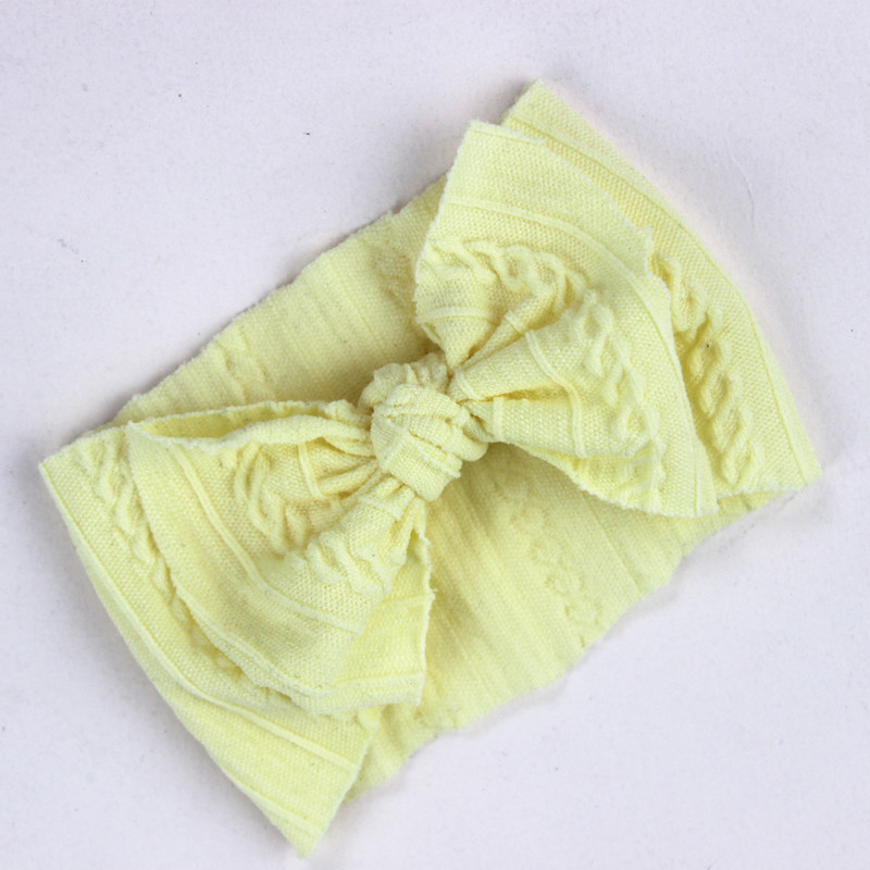 0-1 Year Old Baby Soft Bow Hairband Nylon Jacquard Wide-brimmed Headband display picture 4