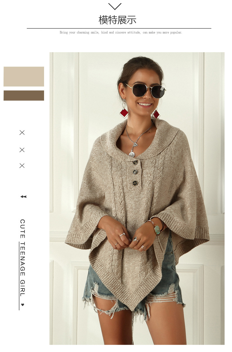 new large size knitted shawl cloak loose sweater  NSYH9723