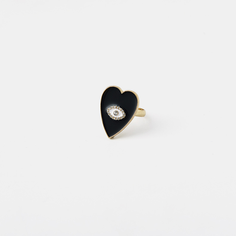 القلب على شكل قطرة نفط خاتم أزياء بسيطة اليد مجوهرات للنساء display picture 1