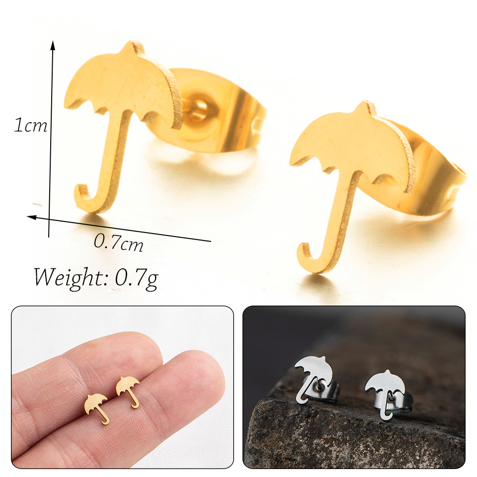 Simple Glossy Gold Silver Umbrella Earrings display picture 1