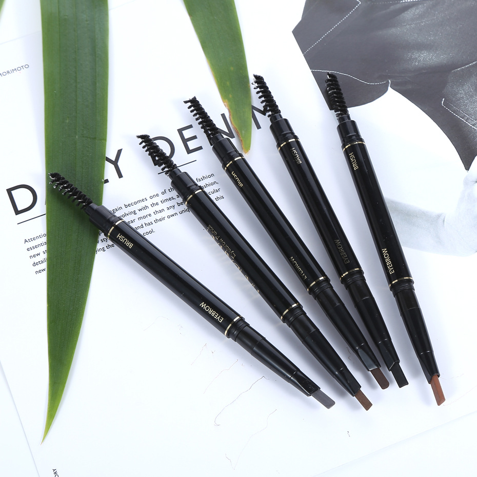 Double Head With Brush Automatic Rotation Waterproof Non-smudge Triangle Eyebrow Pencil display picture 2