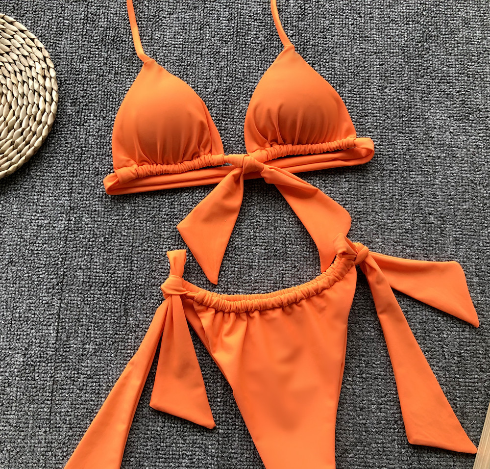  simple bikini solid color split swimsuit ladies hot swimwear NSDA1211