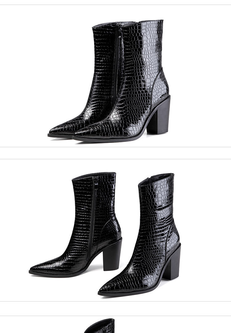 Stivali da donna Stivali sexy a punta con tacchi spessi Stivali alla moda taglie forti_voghion.com