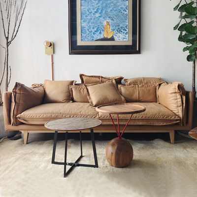 可定制北欧布艺沙发三人位可拆洗科技布羽绒设计师风格简约小户型|ms