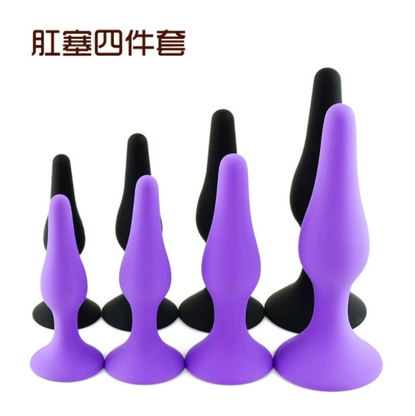 Adult sex products Silicone backyard anal plug women with masturbation toys three pieces of three -piece anal plug advanced manufacturers