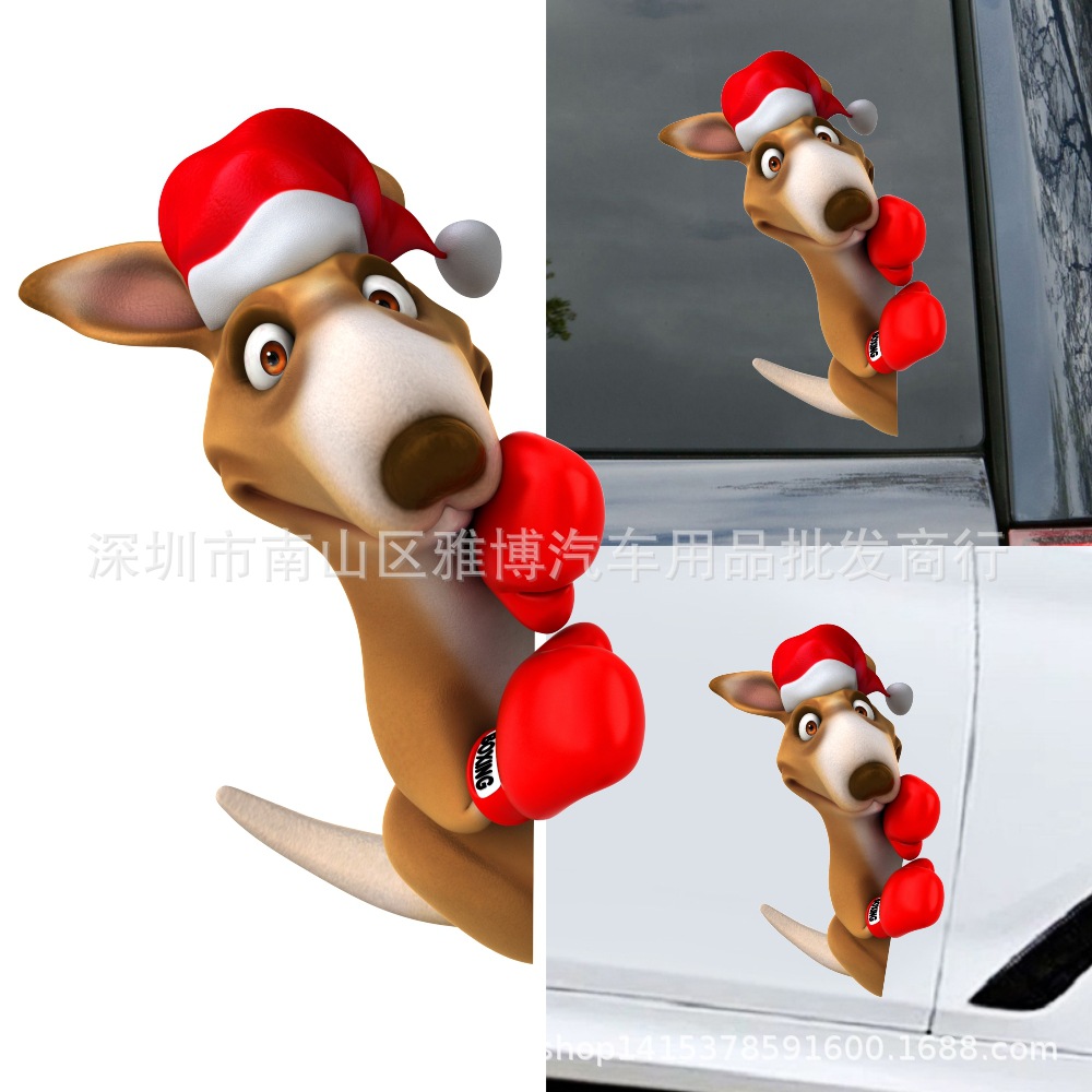 D-1012麋鹿圣诞节风格搞笑汽车反光 后挡风玻璃汽车贴花装饰防水