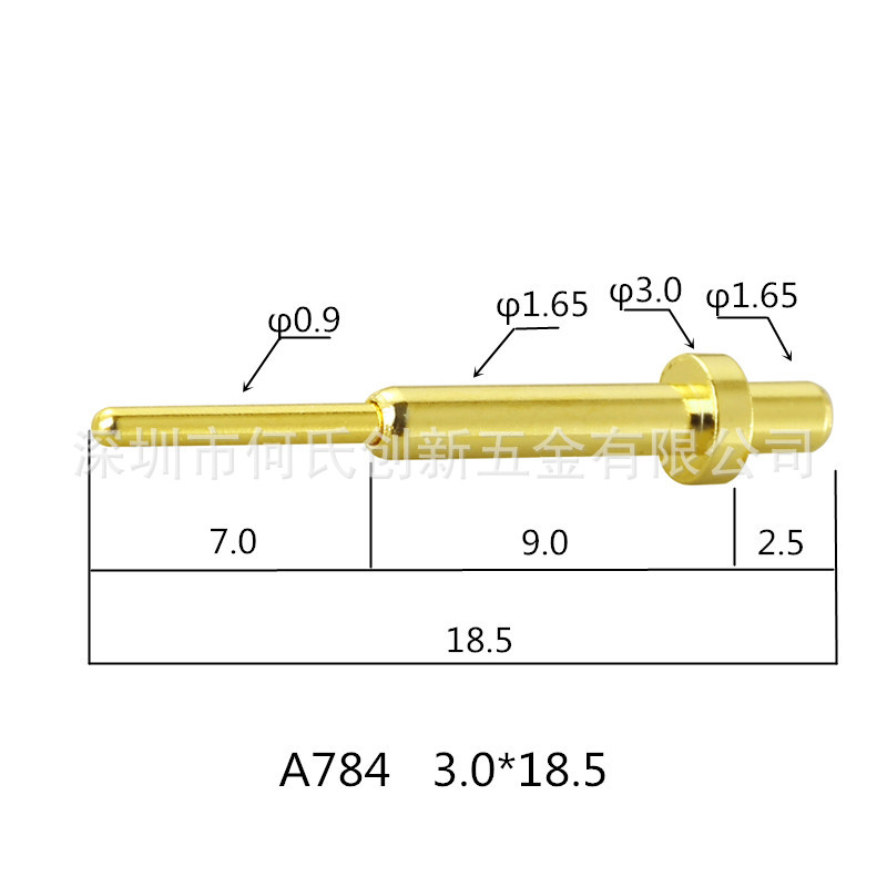 A501【荐】深圳厂家直销连接器探针 弹簧伸缩顶针 镀金不氧化
