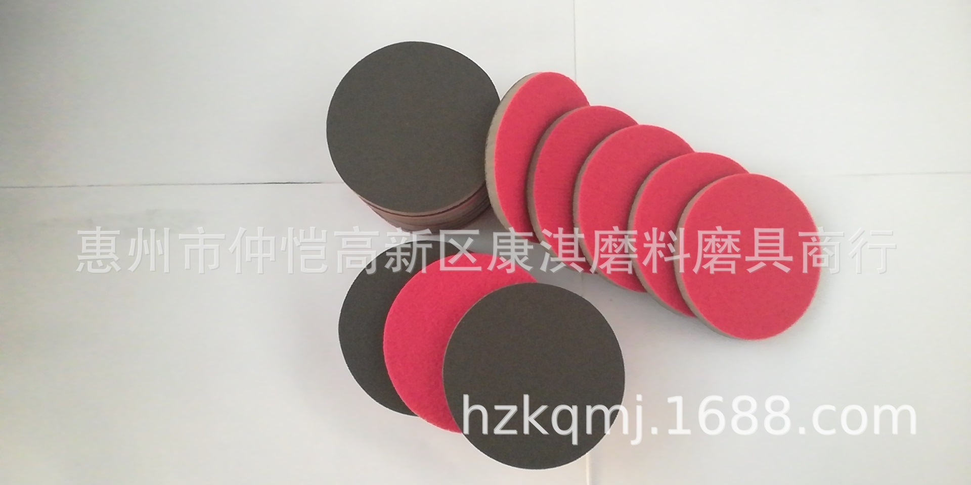 背红色绒圆盘海绵砂纸抛光打磨泡绵弹性沙纸