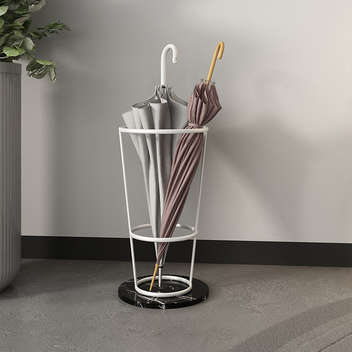 Hotel Lobby Iron and Marble Umbrella Stand Nordic Home Use Shopping Mall Umbrella Stand Instagram Influencer Iron Umbrella Bucket