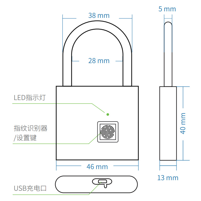 Cadenas Verrouillage d empreintes digitales - Ref 3423768 Image 12