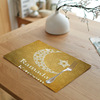 Cross -border home tablecloth new cotton and linen meal cushion cloth golden moon coaster Middle East printed insulation pad Western dining napkin