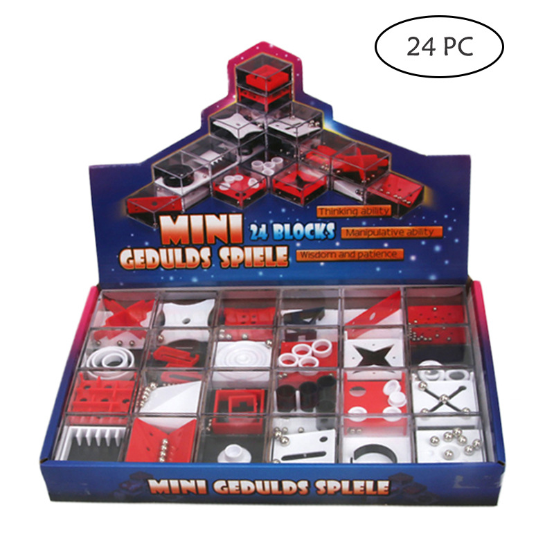 Los niños equilibrio bola inteligencia laberinto descompresión juguete cerebro teaser entrada juego cubo 24 Pack