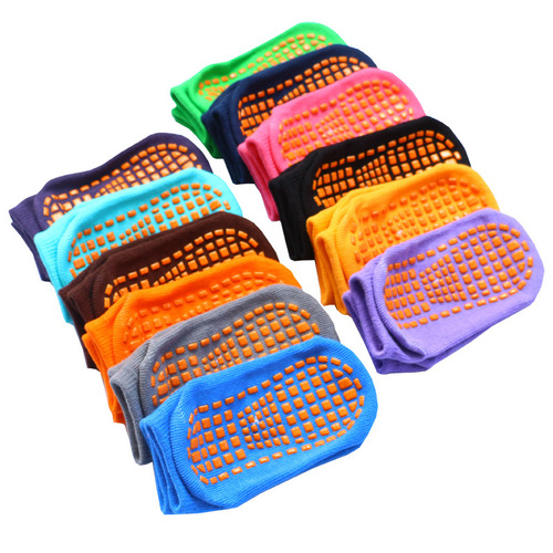 Children's non-slip socks solid color early education floor socks baby toddler socks dotted thin yoga trampoline socks origin and supply