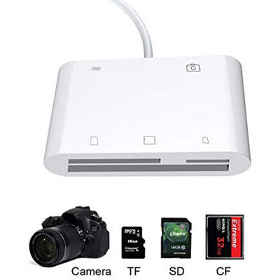 Lightning读卡器OTG转换器适用苹果手机五合一CF/SD/TF/USB/充电|ms