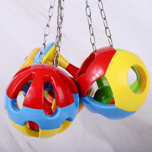 Xin Parrot Toy Ball, Chewing Toy, Bell Ball, Foot Grab Toy Bird Cage Ornament, Bird Toy